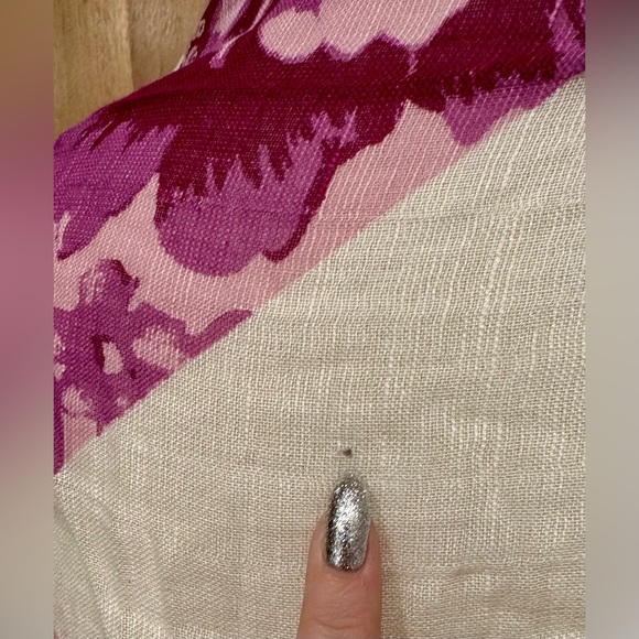 NWT Halogen - Cream/Purple Sheer Abstract Floral Print Infinity Scarf, Nordstrom - Picture 10 of 15